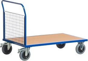 Rollcart Gitter-Stirnwand Transportwagen 100x70cm blau