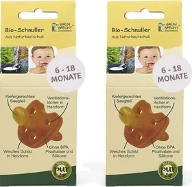 Grünspecht Bio-Schnuller, 6-18M, Naturkautschuk, 2 Stück