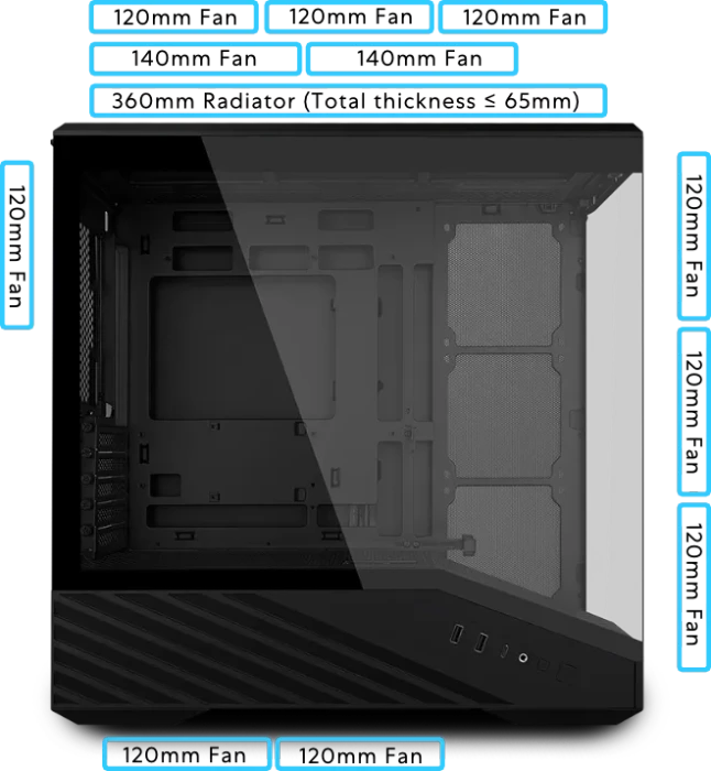 Lian Li Vector V100 Mini, schwarz, inkl. Lüfter, Glasfenster