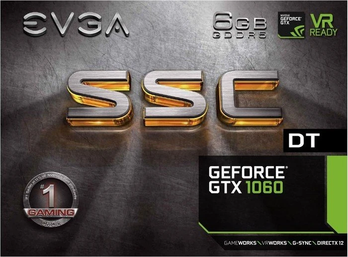 EVGA GeForce GTX 1060 SSC DT Gaming, 6GB GDDR5, DVI, HDMI, 3x DP