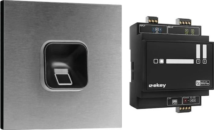 ekey sLine Fingerprintset für Gira 106, inkl. Controller REG, Edelstahl V2A, Fingerprint-Reader