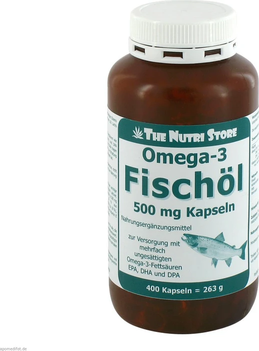 The Nutri Store Omega-3 Fischöl 500mg Kapseln, 400 Stück