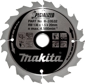 Makita Specialized Kreissägeblatt 16Z, 136x1.5x20mm, 1 Stück