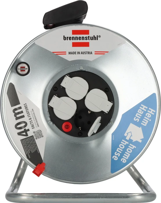 Brennenstuhl Garant SK 290 Kabeltrommel, Schuko auf 4x Schuko, 40m, IP20, H05VV-F 3G1,5