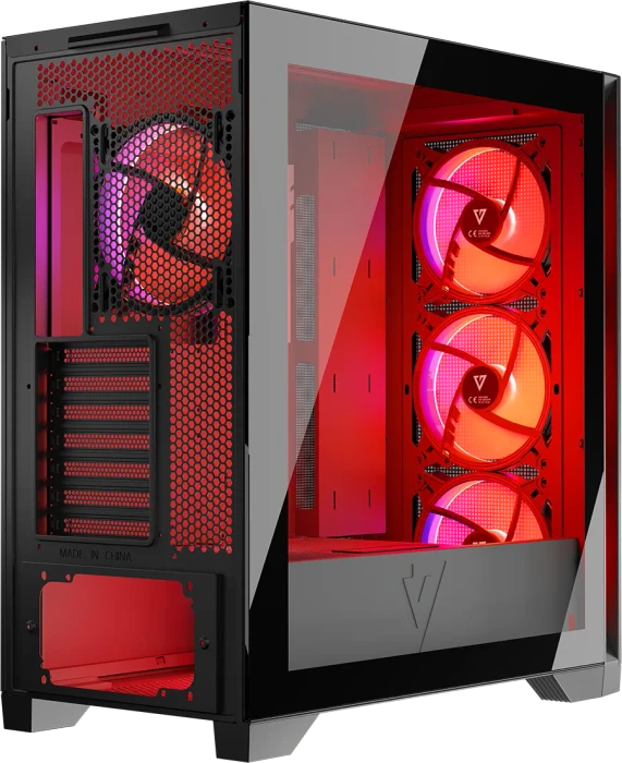 Modecom Volcano Expanse S Apex ARGB Midi, schwarz, Glasfenster