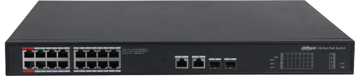 Dahua PFS32 Rackmount Gigabit Switch, 16x RJ-45, 2x RJ-45/SFP, 190W PoE++