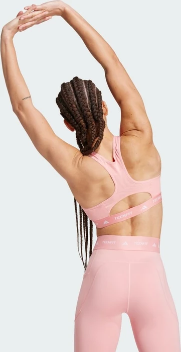adidas TECHFIT Medium-Support High-Neck Sport-BH semi pink spark (Damen)