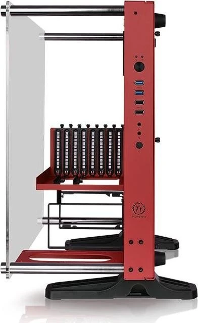 Thermaltake Core P3 Tempered Glass Red Edition, weiß, Glasfenster