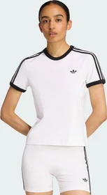 adidas 3-Streifen Slim T-Shirt kurzarm weiß/schwarz (Damen)