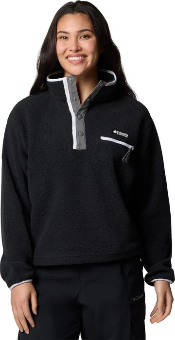 Columbia Helvetia II Cropped Sherpa Half Snap Fleece Pullover schwarz (Damen)