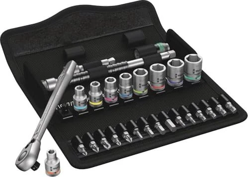 Wera 8100 SA 11 Zyklop Metal Switch Bitset/Steckschlüsselsatz zöllig inkl. Tasche, 28-tlg.