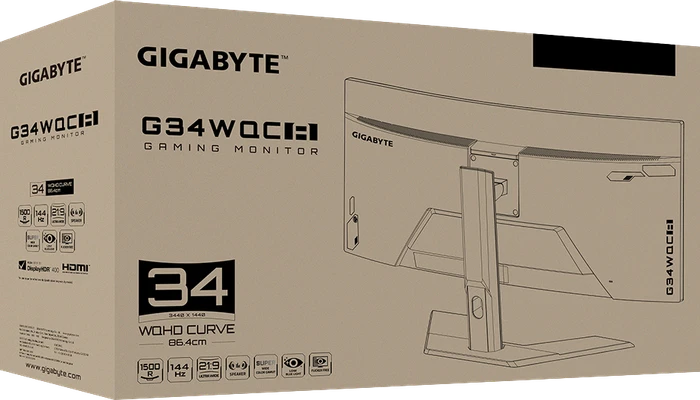 GIGABYTE G34WQC A, 34"