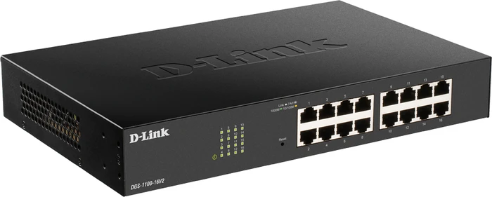 D-Link DGS-1100 Desktop Gigabit Smart Switch, 16x RJ-45