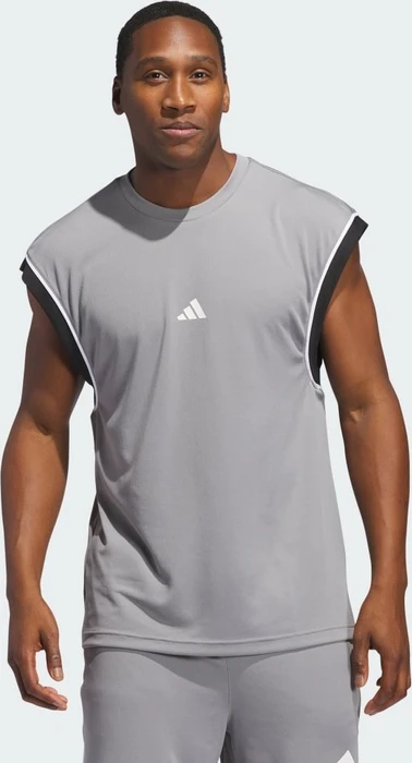 adidas Basketball All-World Sleeveless Funktionsshirt ärmellos grey three/black (Herren)