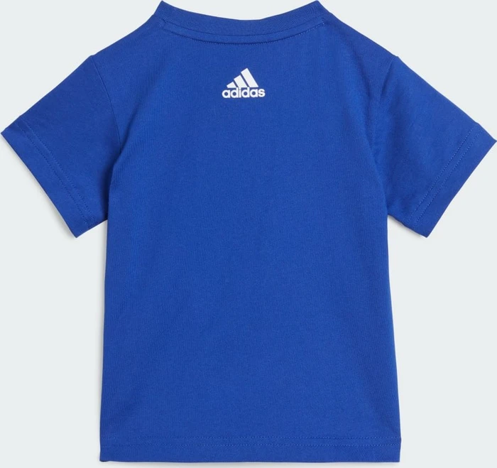 adidas Essentials Lineage Organic Cotton T-Shirt und Shorts Set semi lucid blue/white (Junior)