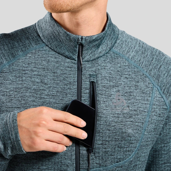 Odlo Tencia Midlayer Half Zip Funktionsshirt langarm provincial blue melange (Herren)