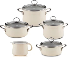 Riess Emaille Nouvelle Kochgeschirr-Set avorio, 5-tlg.