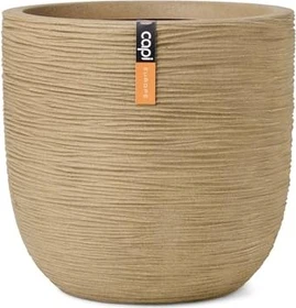 Capi Topf Kugel Rib Blumentopf 35cm beige