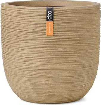 Capi Topf Kugel Rib Blumentopf 35cm beige