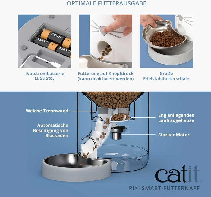 Catit PIXI Smart-Futterautomat für Trockenfutter, WLAN, weiß