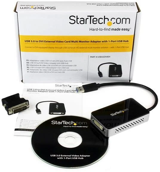 StarTech USB 3.0 auf DVI Adapter mit 1-Port USB-Hub (USB32DVIEH)