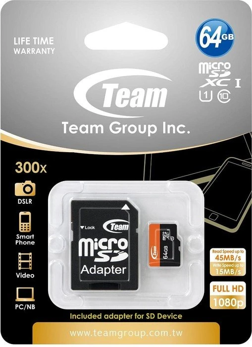 TeamGroup 500x Orange R100/W20 64GB Kit, UHS-I U1, Class 10