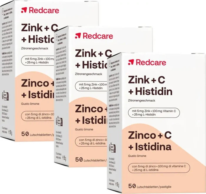 Redcare Zink + C + Histidin Lutschtabletten, 150 Stück (3x 50 Stück)