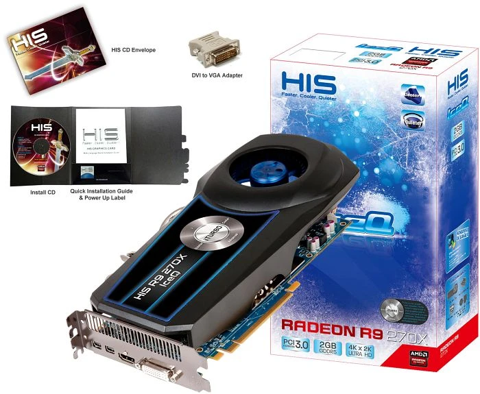 HIS Radeon R9 270X IceQ Boost Clock, 2GB GDDR5, DVI, HDMI, 2x mDP