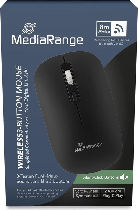 MediaRange Wireless 4-Button Mouse schwarz, Bluetooth
