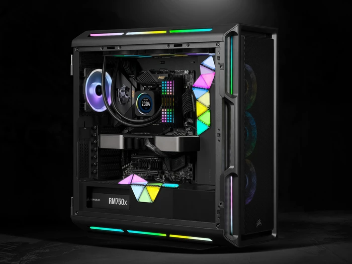 Corsair iCUE LC100 Case Accent Lighting Panels Mini Triangle Expansion Kit, RGB-Beleuchtung, 9er-Pack, schwarz