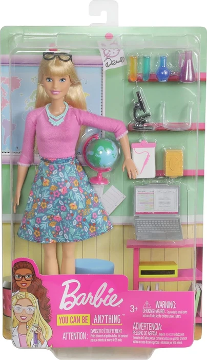 Mattel Barbie - Ich wäre gern... Lehrerin mit zehn Zubehörteilen für den Unterricht
