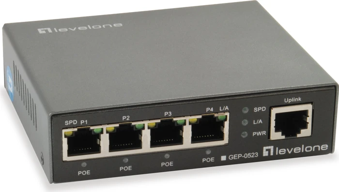 LevelOne GEP Desktop Gigabit Switch, 5x RJ-45, 60W PoE+