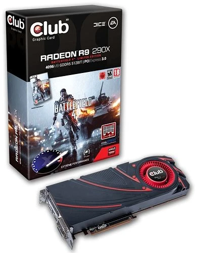 Club 3D Radeon R9 290X Battlefield 4 Edition, 4GB GDDR5, 2x DVI, HDMI, DP