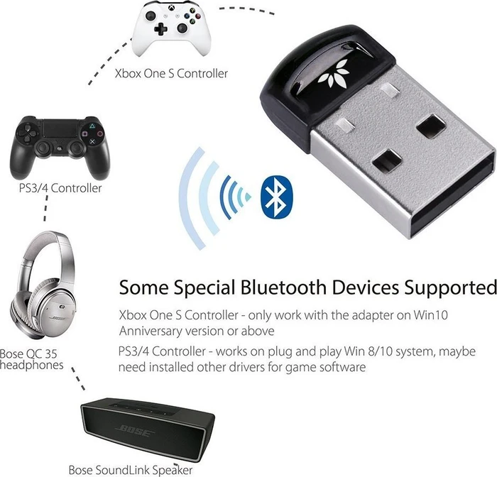 Avantree DG40S Bluetooth 4.0 Adapter Stick, Bluetooth 4.0, USB-A 2.0 [Stecker]