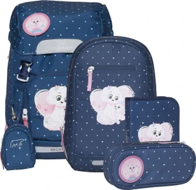 Beckmann Classic Pet Friends Blue Schulrucksack-Set, 6-tlg.