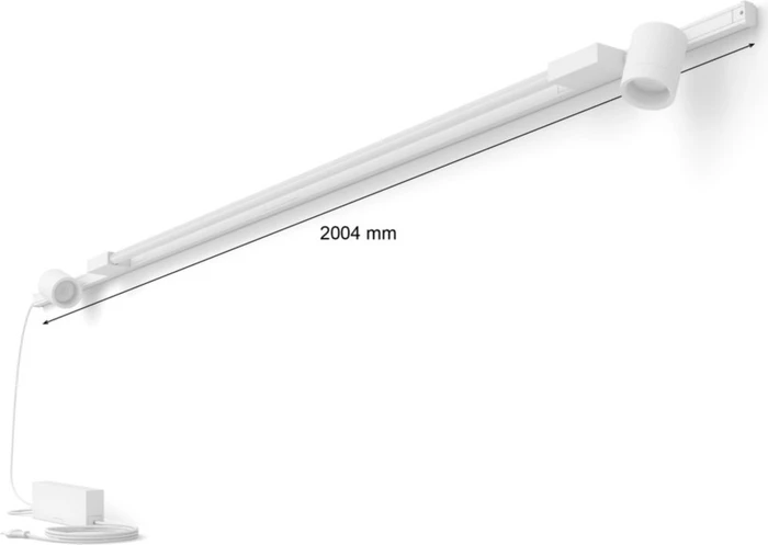 Philips Hue White and Color Ambiance Basis Perifo Schienensystem für die Wand gerade mit 2 Spots & 1 Gradient Light Tube groß weiß