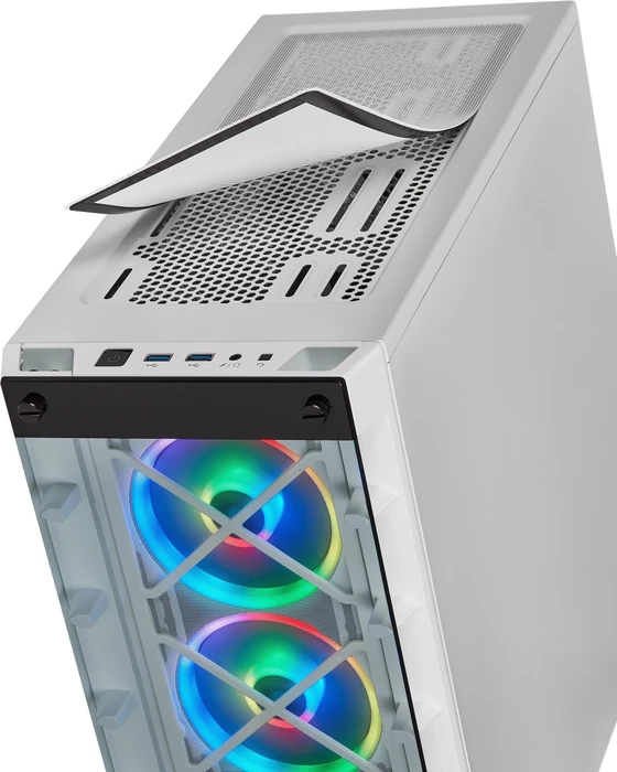 Corsair iCue 465X RGB, weiß, Glasfenster