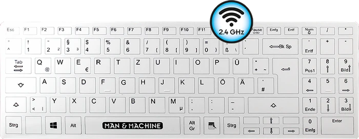 Man & Machine Its Cool Flat Wireless Keyboard, weiß, USB, DE