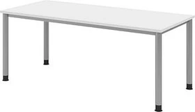 Hammerbacher Ergonomic Plus H-Serie VHS19/W/S Schreibtisch 180x80cm weiß/silber
