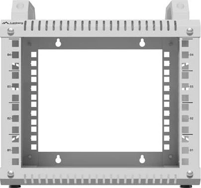 Lanberg Open Rack Series OR10 10" Open Frame Rack 4HE, 4-Pfosten, Flat Pack, IP20, RAL 7035, 300mm tief