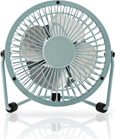 Nedis FNDK1BU10 USB Mini Tischventilator aus Metall 10cm blau