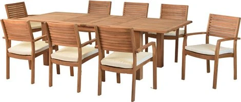Merxx Batavia Gartenmöbel-Set natur, 17-tlg.