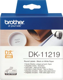 Brother Endlosetiketten DK-11219 rund, 12mm, weiß, 1er-Pack (1200 Etiketten)