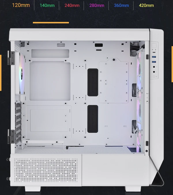 Thermaltake Ceres 500 TG ARGB Snow Edition, weiß, Glasfenster
