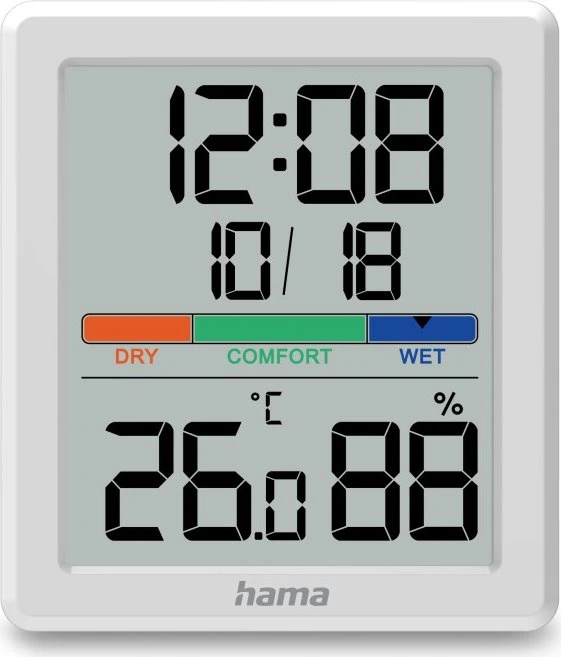 Hama Paros Hygrometer-Temperaturstation weiß, digital