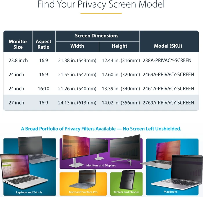 Targus Privacy Screen, 27" 16:9
