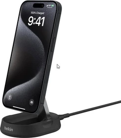 Belkin BoostCharge Pro verstellbare, kabellose, magnetische Ladestation mit Qi2 (15W) ohne Netzteil schwarz