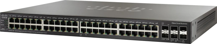 Cisco SG500X Rackmount Gigabit Managed Stacking Switch, 48x RJ-45, 2x SFP+, 375W PoE+