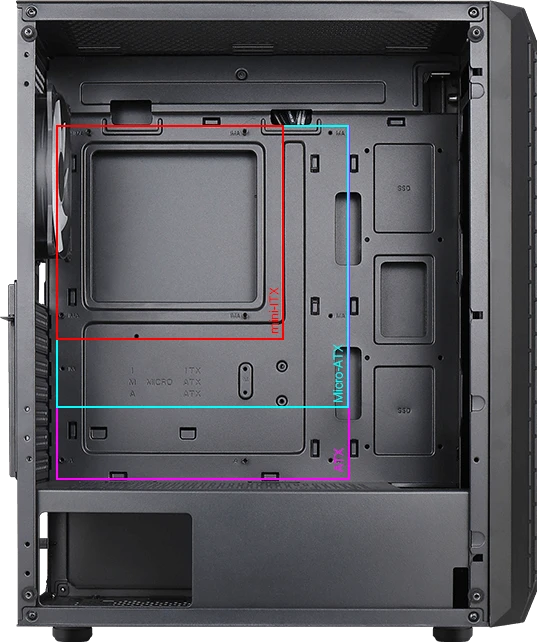 AeroCool Beam, inkl. 4x Lüfter, Lüfter LED RGB, Glasfenster