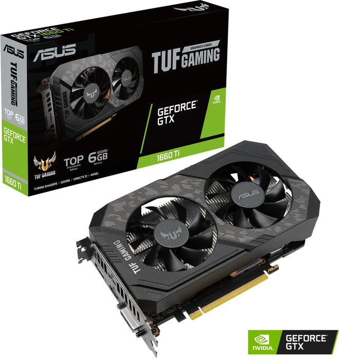 ASUS TUF Gaming GeForce GTX 1660 Ti EVO, TUF-GTX1660TI-6G-EVO-GAMING, 6GB GDDR6, DVI, 2x HDMI, DP